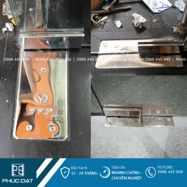 Phụ kiện cửa kính bản lề thủy lực.