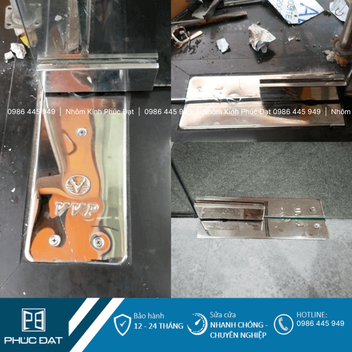 Phụ kiện cửa kính bản lề thủy lực.