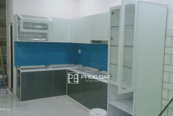 Công trình tủ bếp nhôm kính tại đường Nguyễn Văn Khối, Gò Vấp, TPHCM